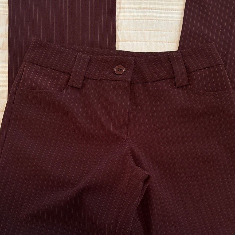 Mandee Maroon Pinstripe Trousers